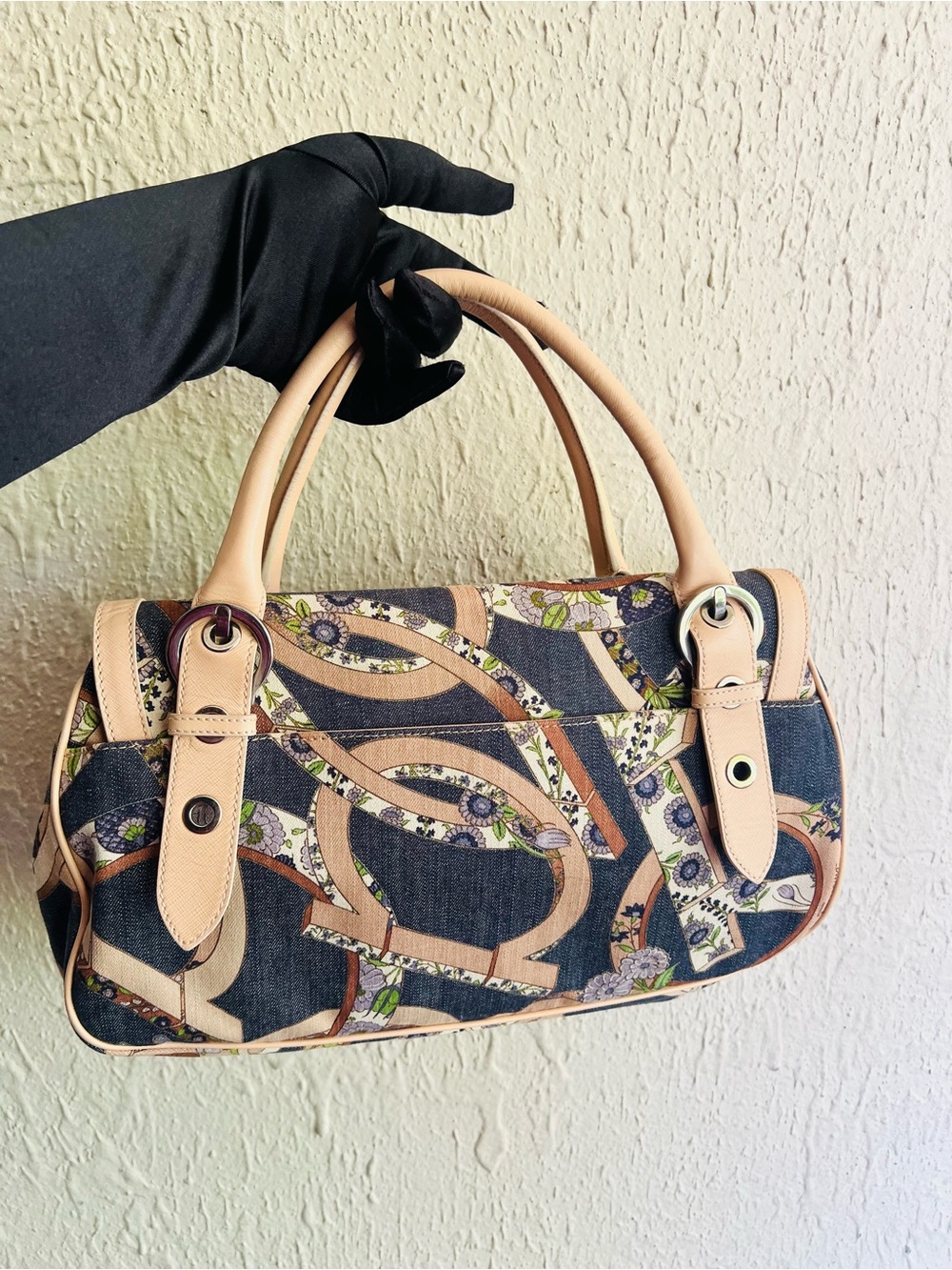 Salvatore Ferragamo Gancini Denim Bag - Picture 3 of 15